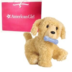 American Girl Doll Poseable APRICOT POODLE DOG Plush Pet Toy Magnetic Bone BAg!